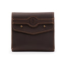 Large Fly Wallet Dark Coffee Brown Front
