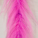 Squirmy Purple/Pink 5D Brush, Straight.  A fairly bushy 5D composite loop brush made from hot pink craft fur with bits of reflective flash to tempt many species with lifelike movement.