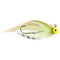 quarter ounce chartreuse jig head with olive, white, speckled black and white Fair Flies fly fur, and chartreuse silicone legs for skirting materials. 